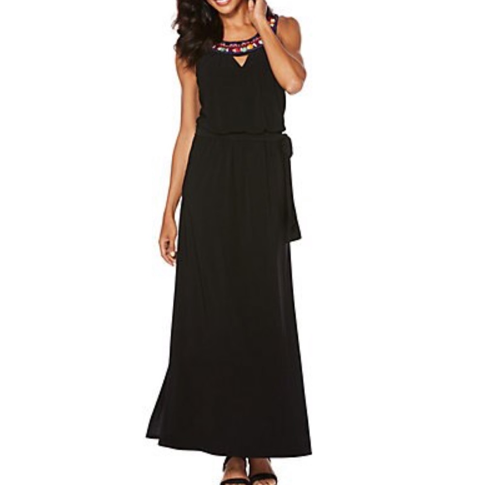 Rafaella Beaded Neck Halter Dress